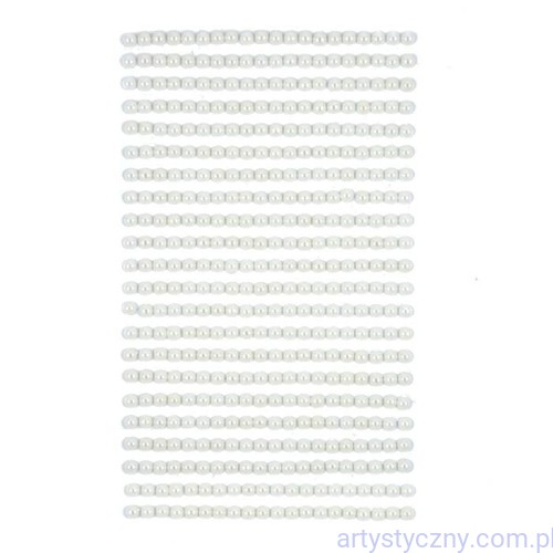 Perełki Półperełki Samoprzylepne 4mm, 440szt, ivory, Ecru