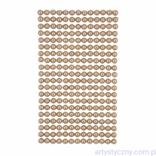 Perły Półperełki Samoprzylepne 6mm, 260 szt, beige, Beżowe