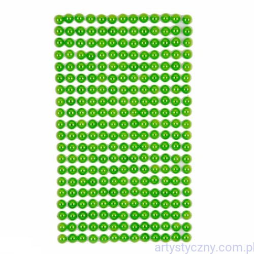 Perły Półperełki Samoprzylepne 6mm, 260 szt, green, Zielone