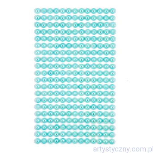 Perły Półperełki Samoprzylepne 6mm, 260 szt, Turquoise, Turkusowe