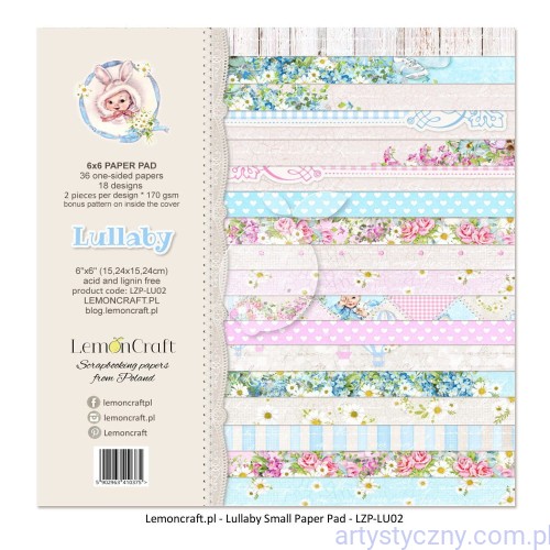 Zestaw papierów do scrapbookingu - LemonCraft 15x15cm - LULLABY
