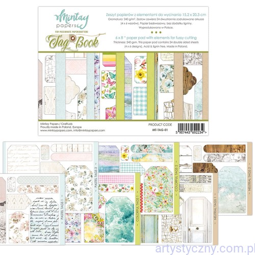 Zestaw Papierów Mintay do wycinania Tag Book, 15x20cm