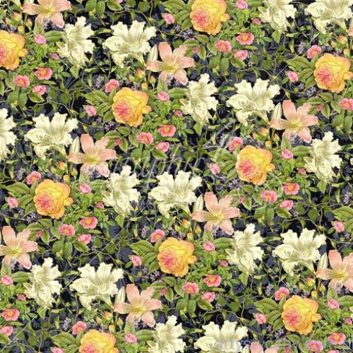 Papier Graphic45 Indigo Lilies, Kwiaty 30x30cm