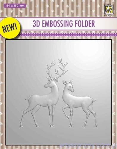 Folder do embossingu 3D Reindeer, Renifery EF3D08