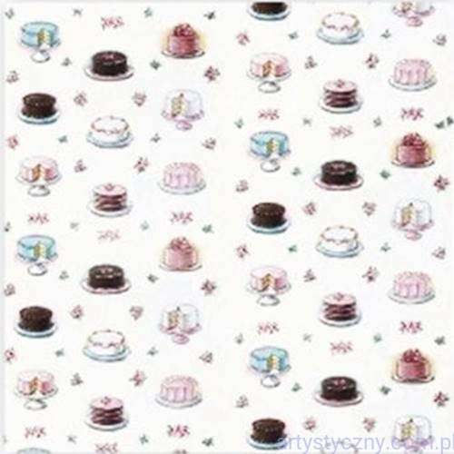 Amerykański Papier - Hooray for Cake - Ciastka Babeczki 30x30 сm