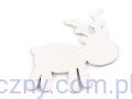 Drewniane Ozdoby Białe Renifery 64x64mm - 4 sztuki