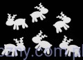 Drewniane Ozdoby Białe Renifery 64x64mm - 4 sztuki