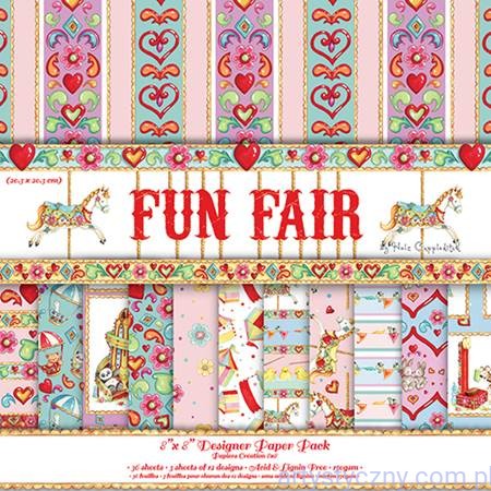 Zestaw papierów z brokatem Fun Fair - 20x20cm ~ 12ark