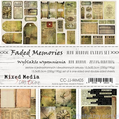 Zestaw dodatków - Junk Journal, Faded Memories,  15x30cm CC-JJ-MM05