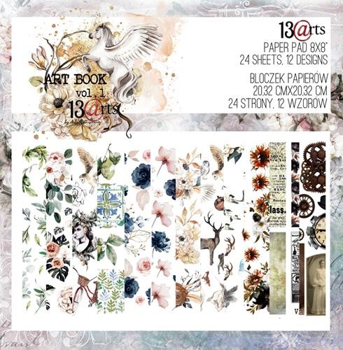 ARTABVOL1 Zestaw papierów do scrapbookingu 13arts do wycinania ART BOOK 20x20cm 24ark