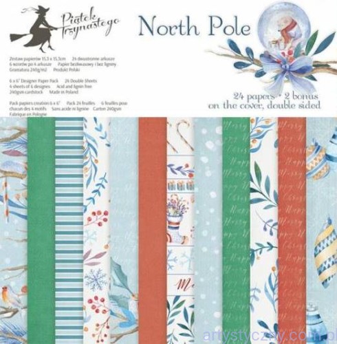 Zestaw papierów do scrapbookingu P13 - Biegun Północny - 15x15cm