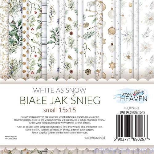 PHBJSSSET Zestaw Papierów 15x15cm - Białe jak Śnieg - Paper Heaven