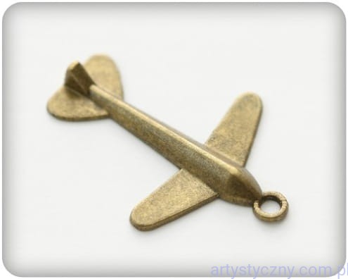 SCB25013724-1 Metalowa Zawieszka Wisiorek Charms - Airplane - Samolot - 4 szt