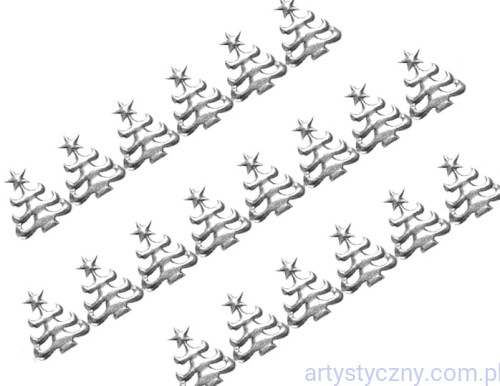 Aplikacje Choinki Srebrne Błyszczące ~ 30 sztuk