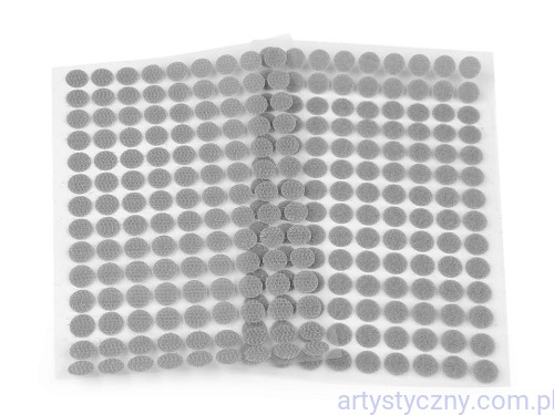 Rzepy Samoprzylepne Kółka Kółeczka 10mm - 126 par - Szare