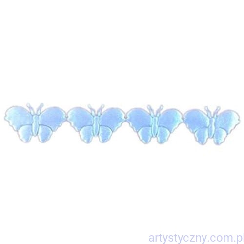 Aplikacje Motylki BŁĘKITNE na taśmie ~ 40 sztuk