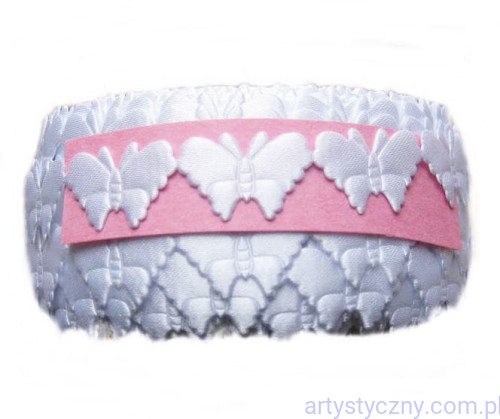 Aplikacje Motylki BIAŁE na taśmie ~ 40 sztuk