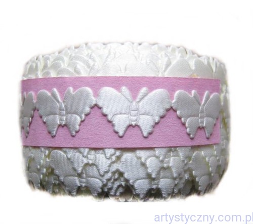 Aplikacje Motylki KREMOWE na taśmie ~ 40 sztuk