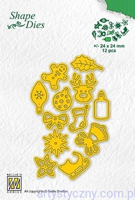 Wykrojniki Nellie 12szt - Christmas Fiddles - Ozdoby Choinkowe Bombki SD182