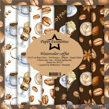 Papiery Dixi Craft 15x15cm Watercolor Coffee PF153