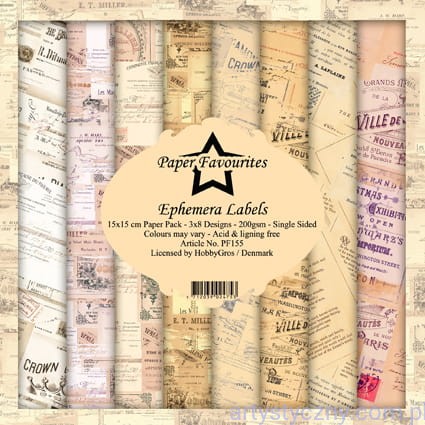 Papiery Dixi Craft 15x15cm Ephemera Labels PF155