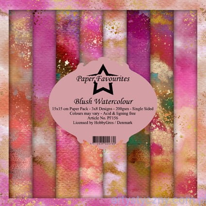 Papiery Dixi Craft 15x15cm Blush Watercolour PF156