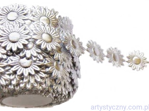 Aplikacje SREBRNA KOLEKCJA ~ RUMIANKI ~ 50 szt