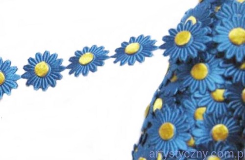 Aplikacje FANTAZJA Granatowe Rumianki ~ 20 szt