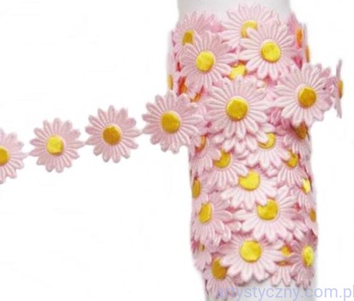 Aplikacje FANTAZJA Różowe Rumianki ~ 20 szt