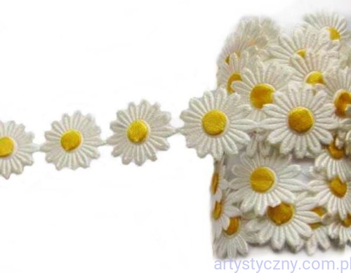 Aplikacje FANTAZJA Kremowe Rumianki ~ 20 szt