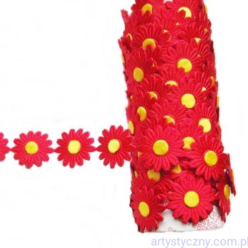 Aplikacje Fantazja CZERWONE Rumianki ~ 20 szt