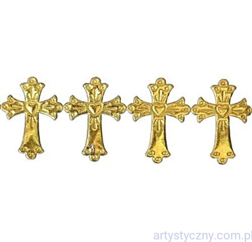 Aplikacje Krzyże Krzyżyki na Komunię 40 sztuk  - Złote