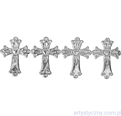 Aplikacje Krzyże Krzyżyki na Komunię 40 sztuk  - Srebrne