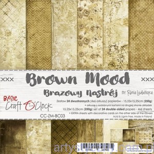 Zestaw papierów do scrapbookingu Craft o'Clock - Basic 03 - Brown Mood - 15x15cm