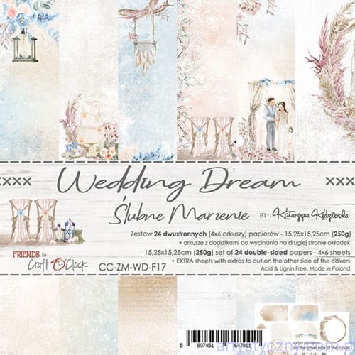 Zestaw papierów do scrapbookingu Craft o'Clock - Wedding Dream - 15x15cm