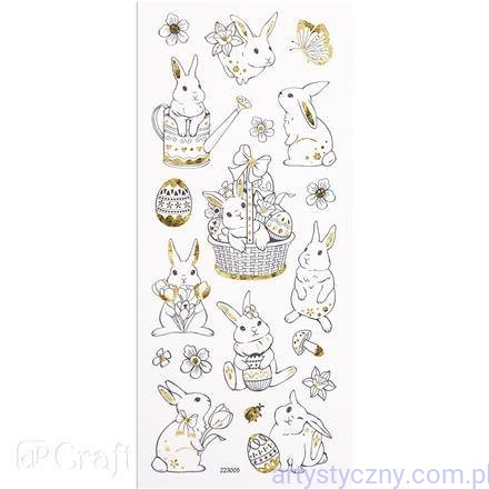 DPNK-051 Naklejki do Kolorowania 19szt Zajączki na Wielkanoc - 051