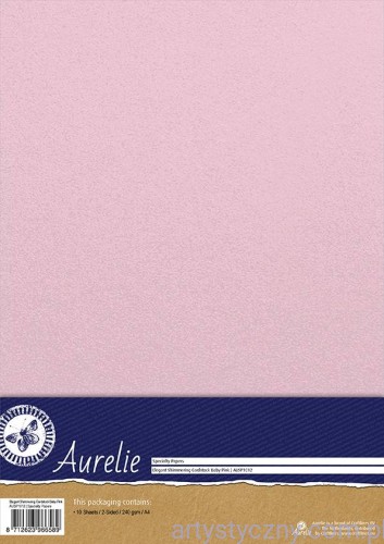 Baza do Kartek - Perłowy Papier RÓŻOWY Baby Pink 240g - 10x A4