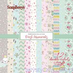 Zestaw papierów do scrapbookingu - First Moments - 15x15cm