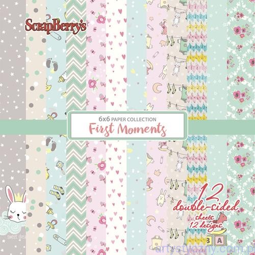 SCB220611109X Zestaw papierów do scrapbookingu - First Moments - 15x15cm