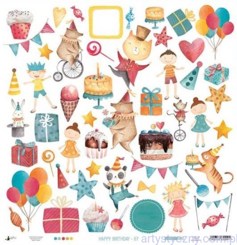 Papier P13 - Happy Birthday 07 - dodatki do wycięcia P13-414