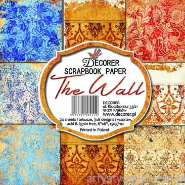 Papiery do Scrapbookingu 20x20cm, The Wall, Ściana - 6ark