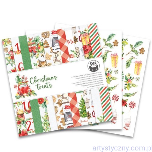 P13-CHT-08 Zestaw papierów do scrapbookingu 30x30cm P13 - Christmas treats - 7ark - połówka
