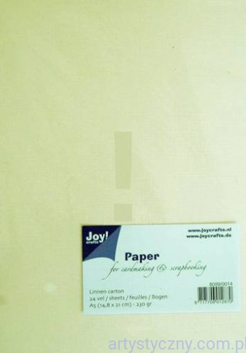 Papier Joy!Crafts - 24 ark A5 Tkanina Lniana - Jasny Żółty 230g