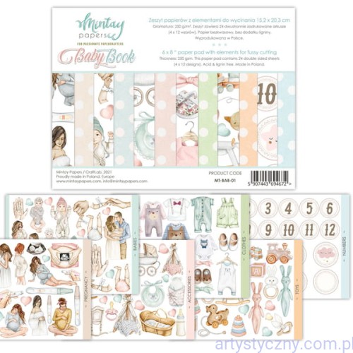 Zestaw Papierów Mintay do wycinania Baby Book, 15x20cm MT-BAB-01