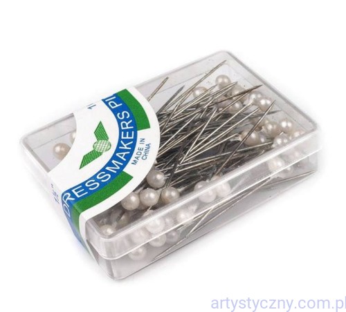 Szpilki Perłowe 38mm Długie Ozdobne 100szt - Białe