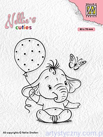 Stempel Akrylowy Nellie - Słonik - Baby elephant with balloon NCCS007
