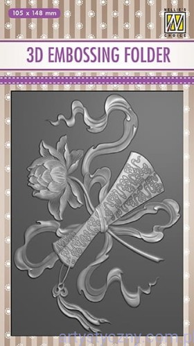Folder do embossingu 3D - Diploma, Dyplom Kwiaty EF3D26
