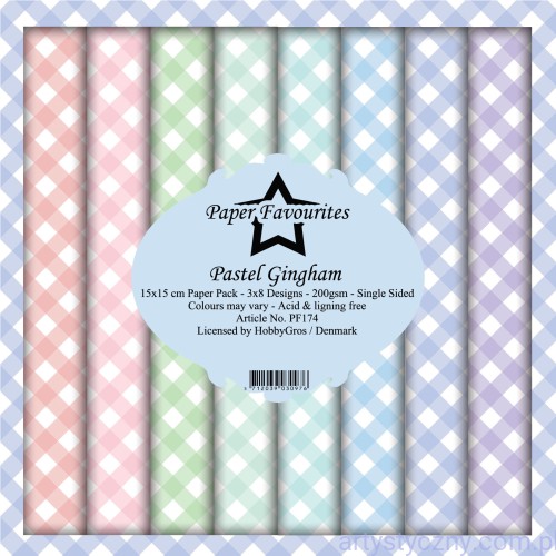 Papiery Dixi Craft 15x15cm - Pastel Gingham - PF174