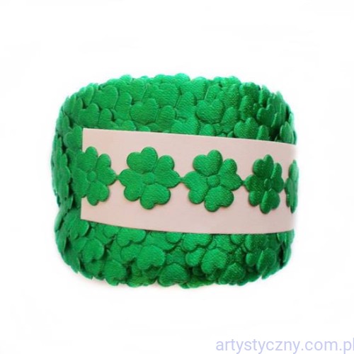 Atłasowe Aplikacje Koniczynki - 60 sztuk - Zielone