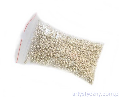 Szklane Koraliki Rokail 2mm Srebrne 30g - 2500szt